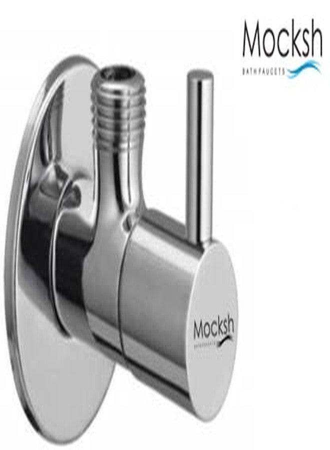 MOCKSH Stainless Steel TURBO Angle Cock/Angle Valve Bathroom Faucets Taps and Faucet Angular Stop Cock Wash Basin for Geyser Tap, Chrome Plated With Wall Flange - Pack Of 1 - Image 2